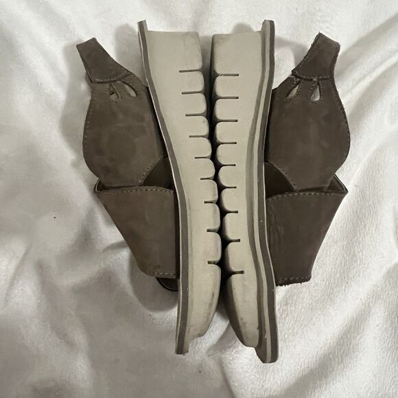 Jungle Women Sandals Size 10.5 - 11 EU 41 Brown Nubuck Leather Wedge Strappy - Picture 2 of 7